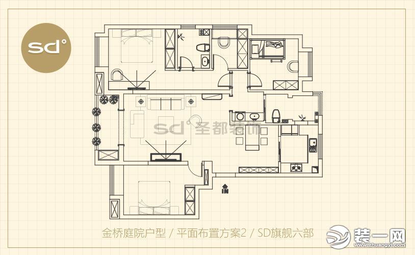 武汉圣都装饰金桥庭院各户型案例解析 户型图|效果图